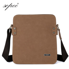 Scpee hot new retro frosted leather men's leisure shoulder bag twill bag student bag free shipping 2024 - buy cheap