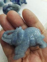 Adorno de elefante de jade natural, tallado a mano, azul, entrega aleatoria 2024 - compra barato