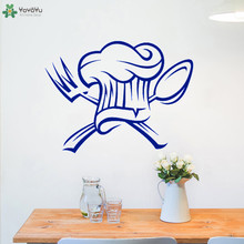 YOYOYU Wall Decal Spoon Fork Chef Hat Vinyl Wall Sticker Kitchen Removable Art Design Decoration Modern Home Decor Poster CT653 2024 - buy cheap