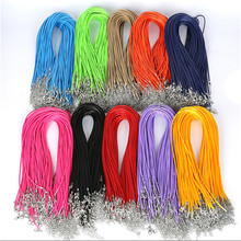 2 mm 10pcs 40+5cm Real Leather Handmade Adjustable Braided Rope Necklaces Pendant Charms Findings Lobster Clasp String Cord 2024 - buy cheap