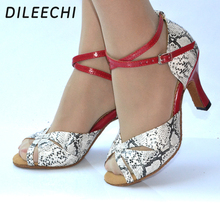 DILEECHI Women's Serpentine PU Latin dance shoes soft outsole Ballroom dancing shoes Salsa Samba Party Square dance shoes 2024 - buy cheap