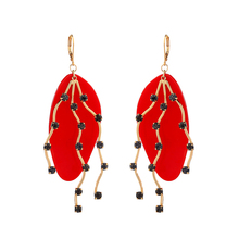 Ethnic New Arrival Earring Fashion Red/White/Green Color Crystal Drop Earring For Women Charming Cute Date Gift Earring Jewelry 2024 - buy cheap