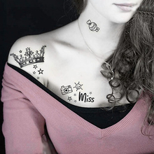 Для женщин интимные изделия Поддельные Временные татуировки наклейки водонепроницаемый Корона камеры Звезда Сердце алфавит Harajuku Татуировки мини-заказ $5 2024 - купить недорого