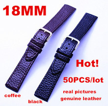 Wholesale 50PCS/lots High quality 18MM 100% genuine leather Watch strap watch bands -020804 2024 - buy cheap