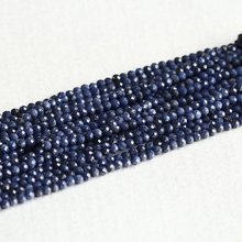 Natural Genuine Blue Sapphir e Round Loose beads,Blue Gem stone Faceted Small Beads 2mm 3mm 4mm 2024 - buy cheap