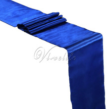 5PCS New Royal Blue Satin Table Runners 12" x 108'' Wedding Party Banquet Home Hotel Table Decorations 30cm x 275cm 2023 - buy cheap
