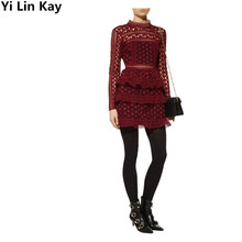 Женское кружевное платье Yi Lin Kay, платье с длинным рукавом, весна 2019 2024 - купить недорого