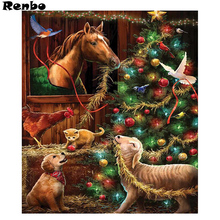 5d diy diamond painting Cross Stitch kits,Diamond Embroidery Christmas Tree Deers,Horse,full square Diamond Mosaic Decor Gift 2024 - buy cheap