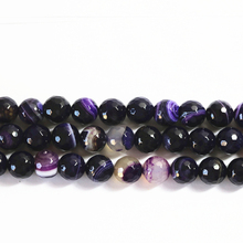 Natural Purple Fringe Natural Stone Onyx Carnelian Agat 6mm 8mm 10mm 12mm Faceted Round Loose Beads Jewelry Findings 15inch A21 2024 - buy cheap