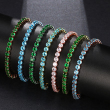 Bilincolor fashion narrow green crystal cubic zirconia women bracelet women 2024 - buy cheap