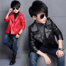 INS hot boys pu Jackets 3-13 year old faux leather coat Girls jacket European and American motorcycle leather clothing unisex 2024 - buy cheap