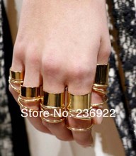 ZRM Hot 9 pcs/set Shiny Punk Gold Stack Plain Band Midi Mid Finger Knuckle Ring Jewelry for Women 20set/lot Wholesale 2024 - buy cheap