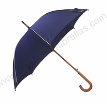 Customized mass cargo Oem Ex-factory auto open anti-thunder windproof advertising wooden golden beige piping promotion umbrellas 2024 - buy cheap