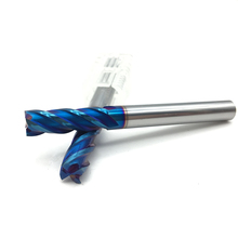 1 fresa de extremo de 8mm Extra HRC65 4 flauta 150mm 100mm 75mm fresas de extremo grueso de carburo sólido vástago recto herramienta de corte de fresado recubierto azul 2024 - compra barato