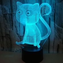 New Type Of Big Eye Cat 3d Lamp Colorful Touch Remote controlled Led Visual Desk Lamp Gift Table Lamps For Living Room 2024 - buy cheap