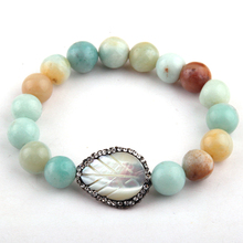 Free Shipping 10mm Stones Bead Amazonite Stone Life Bracelet 2024 - buy cheap