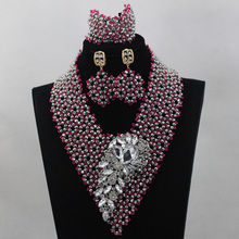 Очаровательный женский Ювелирный Комплект из розового и серого цветов с кристаллами, Модный свадебный аксессуар, бесплатная доставка HX911 2024 - купить недорого