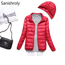 Sanishroly 2018 Autumn Winter Women Ultra Light White Duck Down Jacket Ladies Hooded Coat Parkas Short Tops Plus Size 3XL SE315 2024 - buy cheap