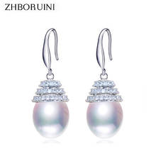 ZHBORUINI 2019 Fashion Pearl Earrings Natural Freshwater Pearl Water Drop Earring 925 Sterling Silver Jewelry For Woman Gift 2024 - buy cheap