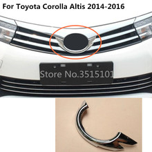 Car Styling Body Cover ABS Chrome Trim Front Mark Logo Middle Grid Grill Grille 1pcs For Toyota Corolla Altis 2014 2015 2016 2024 - buy cheap