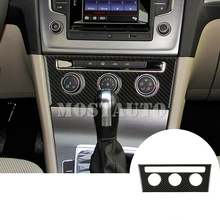 Para volkswagen golf 7 mk7 console de fibra de carbono ar condicionado botão guarnição capa 2013-2018 1 pçs acessórios do carro interior decoração do carro 2024 - compre barato