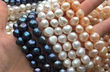 Genuine Natural Pearl 9mm black colors white pink baroque freshwater pearl loose beads DIY gift one strands Hole Approx 1mm 2024 - buy cheap
