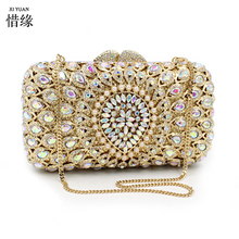 XIYUAN Women Gold Color Crystal Evening Bags Ladies Diamond Party Handbag Bridal Wedding Clutch Bag Purse Rhinestones Handbags 2024 - buy cheap