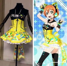 Love Live School Idol Project Cyber Video Games Hoshizora Rin Light Up Slip Tee Dress Uniform Outfit Anime Cosplay Costumes 2024 - buy cheap