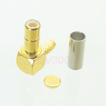 1pce Conector SMB plugue macho pin right angle crimp para RG316 RG174 LMR100 2024 - compre barato