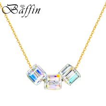 BAFFIN Square Shape Crystals From Swarovski Beads Pendant Necklaces Gold Color Chain Collares For Women Simple Fashion Jewelry 2024 - buy cheap
