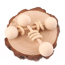 1PC Wooden Teether Rattle Montessori Activity Gym Toys Wooden Blank Ring Teething Toys Baby Nursing Gifts Toys Children'S Goods 2024 - buy cheap