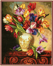 14/16/18/27/28 Top Quality Beautiful Lovely Counted Cross Stitch Kit Parrot Tulips Tulip Flowers Flower in Vase dim 35305 2024 - buy cheap