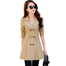 Spring Autumn Women Double Breasted Long Trench Outwear Female Plus Size Trench Coat Ladies Casual Slim Windbreaker Coats L50 2024 - buy cheap