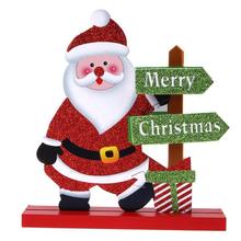 4 стиля Пингвин 90 г картон Лось Снеговик Сверкающее изображение Рождество как украшение дома деревянные вечерние цвета Санта для 2024 - купить недорого