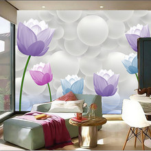 The custom 3D murals,beautiful and fresh watermark tulip murals papel de parede,living room sofa TV wall bedroom wall paper 2024 - buy cheap