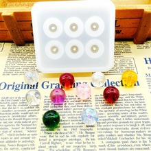 GraceAngie 1pc 6 grids Ball Shape With Hole Silicone Mold 12mm 16mm Casting Charm Molds DIY Pendant Handmade Beads Jewelry Tools 2024 - buy cheap