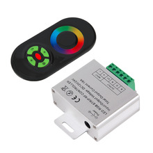 Controle remoto sem fio para fita de led rgb, painel de toque rf com 12v e 24v