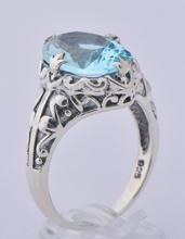 Luster nature Bohemia style restoring ancient ways 925 silver series aquamarine girls finger rings 2024 - buy cheap