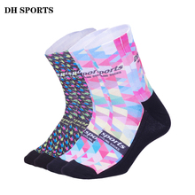 New Printed Pattern Cycling Socks Men Women Brand Comfortabe Outdoor Sports Bicycle Socks Quality Bike Running Compression Socks 2024 - buy cheap