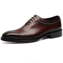 Черные/коричневые туфли ручной работы для мальчиков, туфли-оксфорды для жениха, мужские свадебные туфли, классические туфли из натуральной кожи, итальянская мужская деловая обувь 2024 - купить недорого
