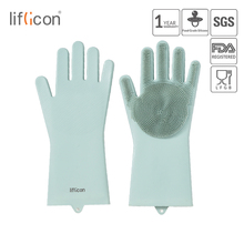 Liflicon Волшебные силиконовые скрубберные резиновые чистящие перчатки для мытья посуды кухонные перчатки для мытья дома 2024 - купить недорого