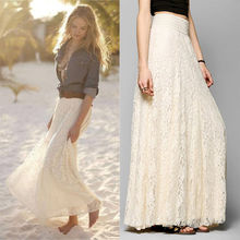 Falda larga con cintura elástica para mujer, falda larga plisada de doble capa, de lujo, de verano 2024 - compra barato