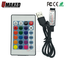Controlador Led RGB de 5V, 12V, 24 teclas, 5V, RGB, tira de luz, USB 2024 - compra barato