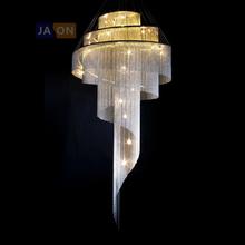 Luminária suspensa com led e14, corrente de alumínio, dourada, bronze, cromada, luminária pendente
