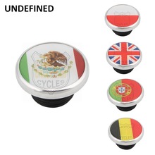 Chrome CNC Fuel Gas Oil Caps Tank Cover Vented Mexico Brazil Flag For Harley Sportster XL1200 883 Softial Dyna Road King FLRT 2024 - buy cheap