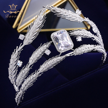 Bavoen Sparkling Crystal Wedding Hair Accessories Brides Royal Princess 4A Zircon Hairbands Queen Tiaras Crowns 2024 - buy cheap