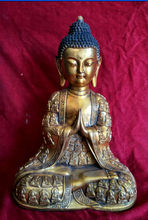 40 cm */Chinese Buddhism Bronze Carving Seat Shakyamuni Amitabha Buddha Statue/ 2024 - buy cheap