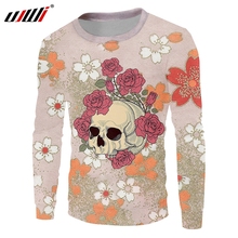 UJWI 3D Printed Beautiful Wreath Skulls Sweatshirt Men's Spandex Clothing New Arrivals Tops Chinese Style Man Pullover 2024 - buy cheap
