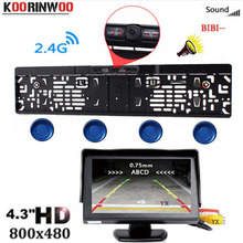 Koorinwoo Wireless EU  Parking sensor IR Rear View camera License Plate Frame waterproof Back Up Camera monitor Car Parktronic 2024 - buy cheap