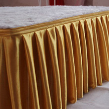 Luxury multi color ice silk table skirt white table cloth wedding table skirting for event party banquet hotel catwalk decor 2024 - buy cheap